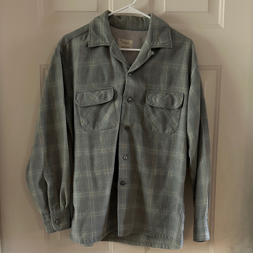 Penny Towncraft Light Plaid Shirt Jacket Vintage Wool